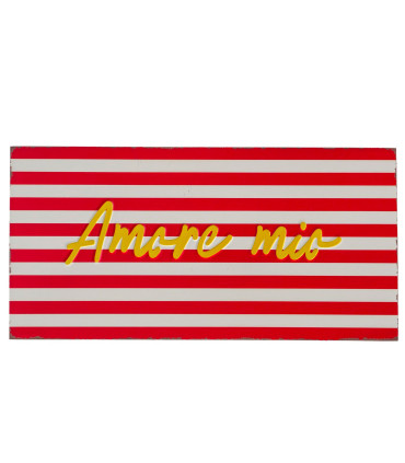Set de 2 plaques métal Amore Mio 40x20x0.5cm