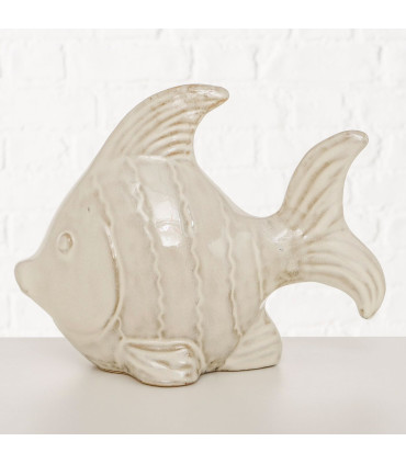 Decoratif fish beige ceramic 24x10x18cm