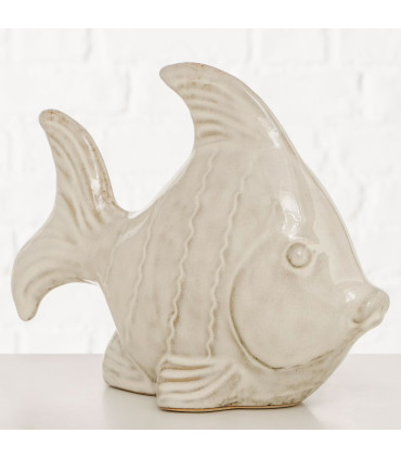 Decoratif fish beige ceramic 24x10x18cm