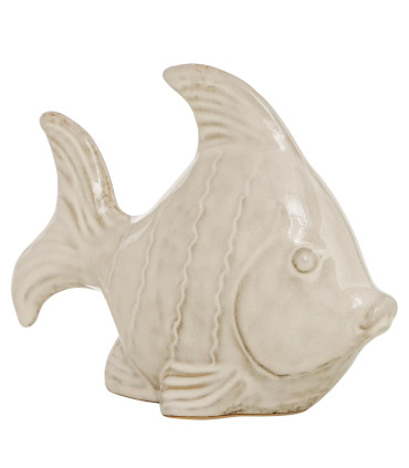 Decoratif fish beige ceramic 24x10x18cm
