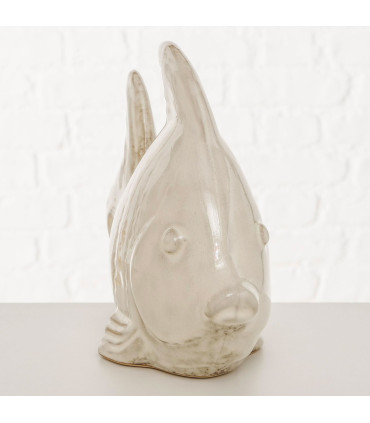 Decoratif fish beige ceramic 24x10x18cm