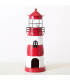 Set de 2 lanternes métal rouge et blanc phares 19x19x64cm