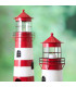 Set of 2 lanterns wood and black metal 20x20x45cm