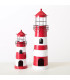 Set of 2 lanterns wood and black metal 20x20x45cm