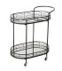 Aperitif Table on Wheels black Metal 71x42x78cm