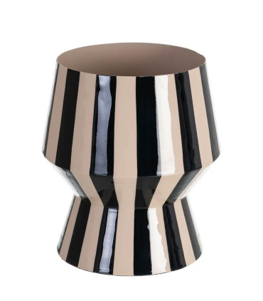 Vase design metal noir et blanc 18.5x18.5x19cm