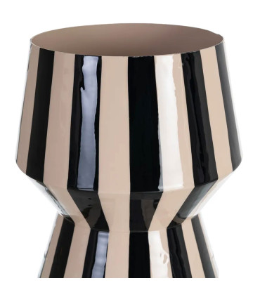Design vase black and white metal 18.5x18.5x19cm