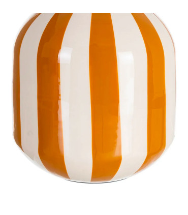 Vase design metal jaune moutarde et blanc 15x15x25cm