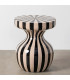 Table d'appoint résine noire et blanche 38x38x47cm