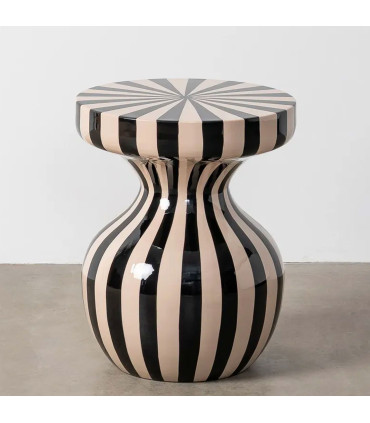 Table d'appoint résine noire et blanche 38x38x47cm
