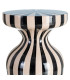 Table d'appoint résine noire et blanche 38x38x47cm