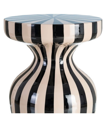 Table d'appoint résine noire et blanche 38x38x47cm
