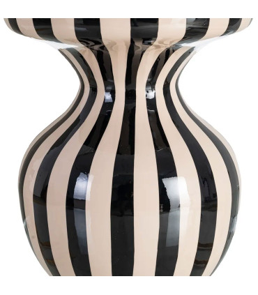 Table d'appoint résine noire et blanche 38x38x47cm