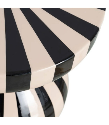 Table d'appoint résine noire et blanche 38x38x47cm