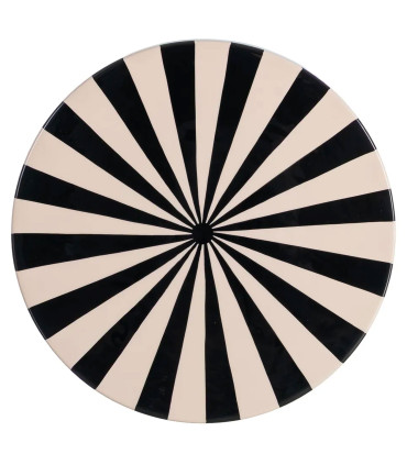 Table d'appoint résine noire et blanche 38x38x47cm