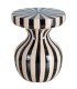 Table d'appoint résine noire et blanche 38x38x47cm