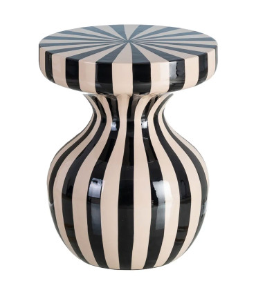 Table d'appoint résine noire et blanche 38x38x47cm