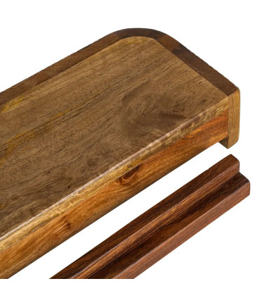 Table de chevet murale en bois de manguier 35x15x7.5cm
