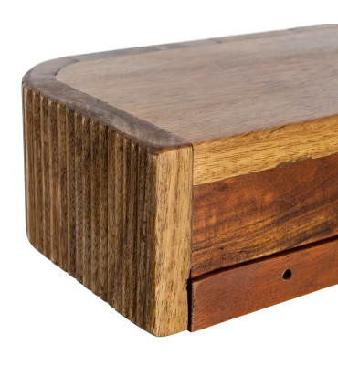 Table de chevet murale en bois de manguier 35x15x7.5cm