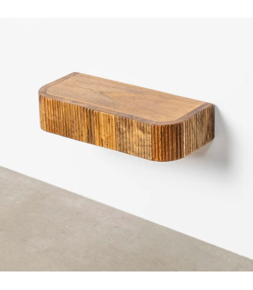 Table de chevet murale en bois de manguier 35x15x7.5cm