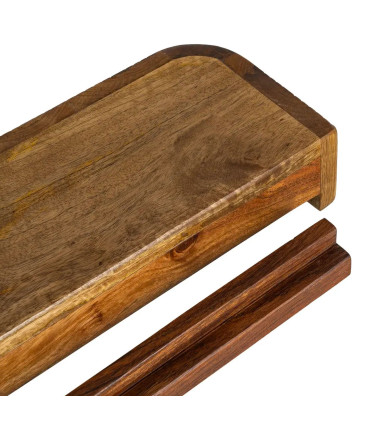 Table de chevet murale en bois de manguier 55x15x7.5cm