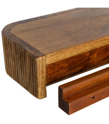 Table de chevet murale en bois de manguier 55x15x7.5cm