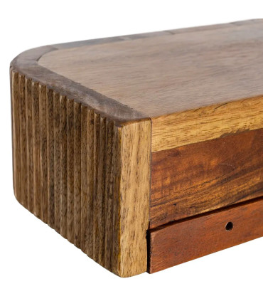 Table de chevet murale en bois de manguier 55x15x7.5cm