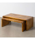 Set de 2 tables basses rectangulaires en bois de manguier 100x50x35cm