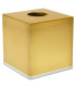 Boîte à mouchoirs carrée en métal doré 12.5x12.5x13cm