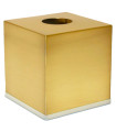 Boîte à mouchoirs carrée en métal doré 12.5x12.5x13cm