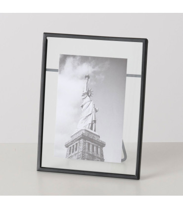 Cadre photo en métal noir et verre transparent 10x15cm