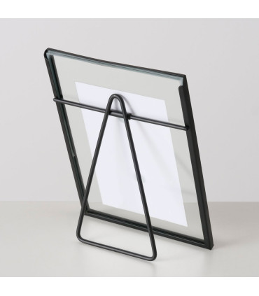 Cadre photo en métal noir et verre transparent 10x15cm
