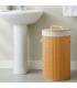 Round Laundry Basket Bamboo 54L 35x35x57cm