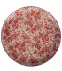 Dessous de verre rond métal fleuri rouge et rose 11x11x1cm