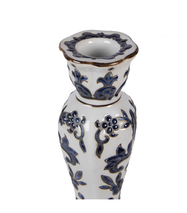 Candlestick blue and white porcelain 11x11x21cm