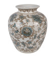 Vase blue and white ceramic 22x22x25cm