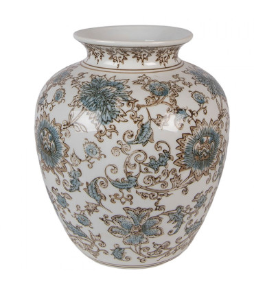 Vase blue and white ceramic 22x22x25cm