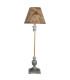 Table Lamp Ceramic Brown White Lampshade