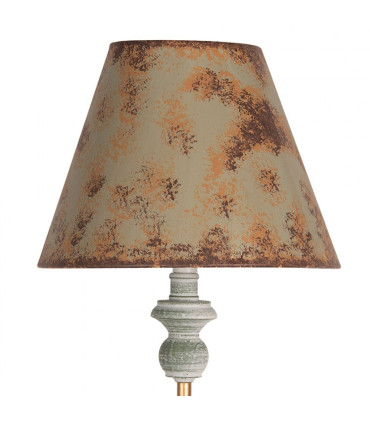Table Lamp Ceramic Brown White Lampshade