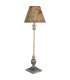 Table Lamp Ceramic Brown White Lampshade