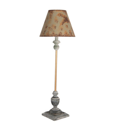 Table Lamp Ceramic Brown White Lampshade