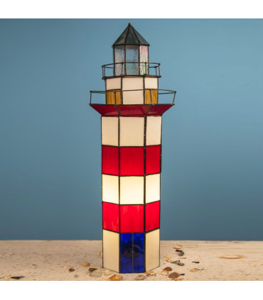 Lampe à poser en verre phare 21x21x56cm
