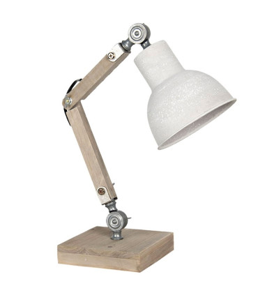 Industrial desk lamp in metal and wood
