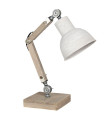 Lampe bureau style industriel en métal et bois 15x15x47cm