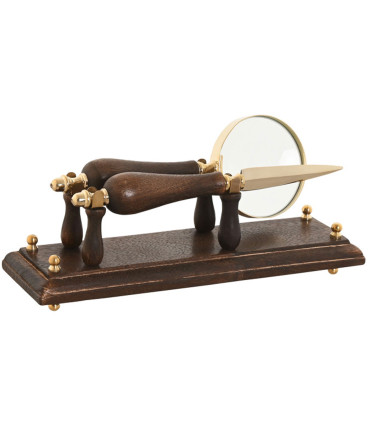 Accessoire de bureau décoratif en bois et laiton