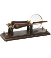 Maginfying Glass + letter opener Wood and Gold Metal 25x7x11cm