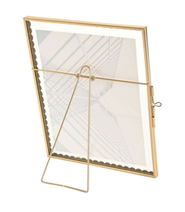 Decorative gold photo frame with glass