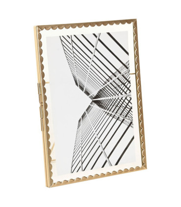 Cadre photo en métal doré et verre transparent 13x18cm