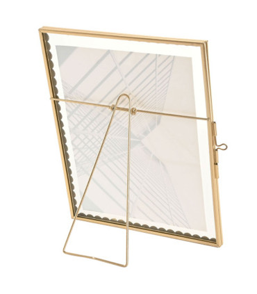 Cadre photo décoratif métal et verre