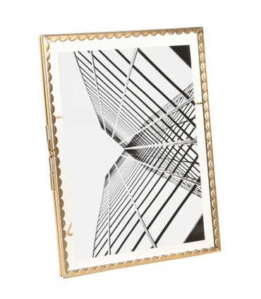 Cadre photo en métal doré et verre transparent 15x20cm